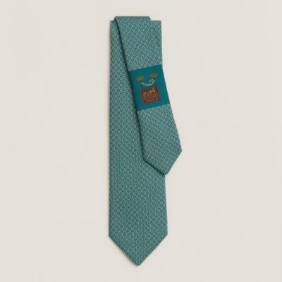 美品 HERMES エルメス ネクタイ ファソネ H柄 グリーン 緑（極美